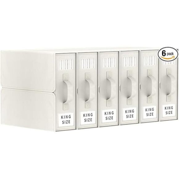 6 Pack Bed Sheet Storage Organizer Box with Window Label for King Queen Bedding - Picture 8 of 8